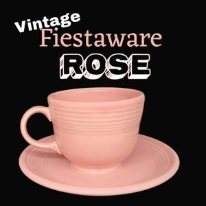 Vintage fiestaware dusty rose teacup & saucer